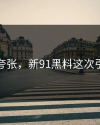 真不是夸张，新91黑料这次引爆讨论