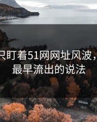 很多人只盯着51网网址风波，却漏了最早流出的说法