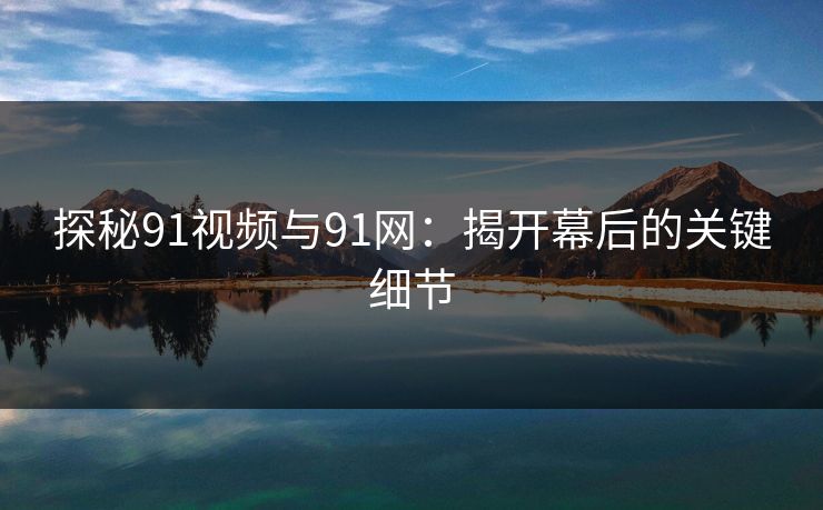 探秘91视频与91网：揭开幕后的关键细节