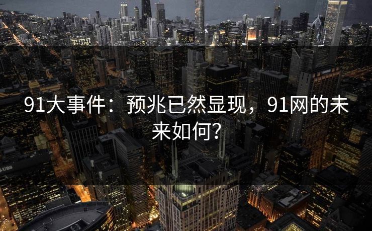 91大事件:预兆已然显现,91网的未来如何? 91大事件:预兆已然显现,91网的未来如何?