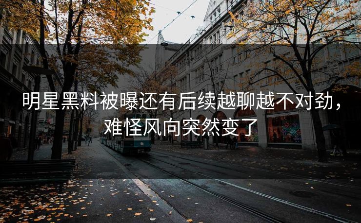 明星黑料被曝还有后续越聊越不对劲,难怪风向突然变了 明星黑料被曝还有后续越聊越不对劲,难怪风向突然变了