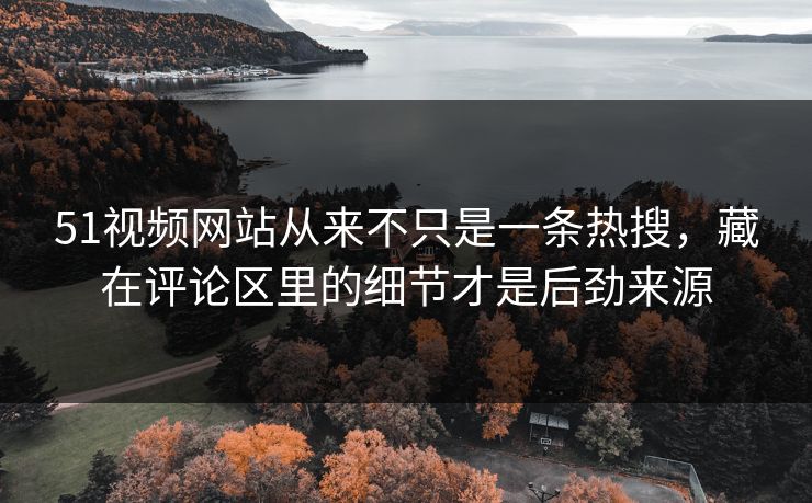 51视频网站从来不只是一条热搜,藏在评论区里的细节才是后劲来源 51视频网站从来不只是一条热搜,藏在评论区里的细节才是后劲来源